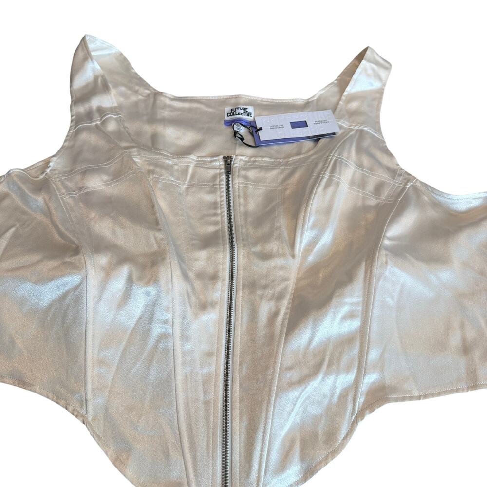 Future Collective with Kahlana Barfield Women's Zip-Front Bustier - 28W/30W- NWT